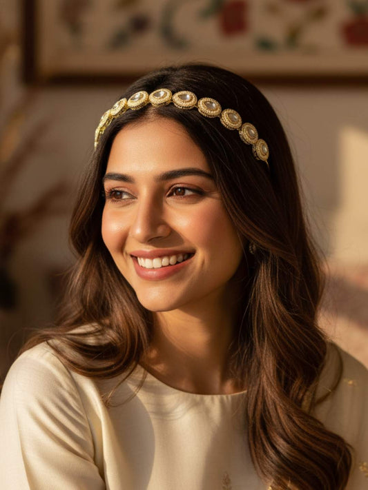Ishhaara White Mini Pearl Hairband