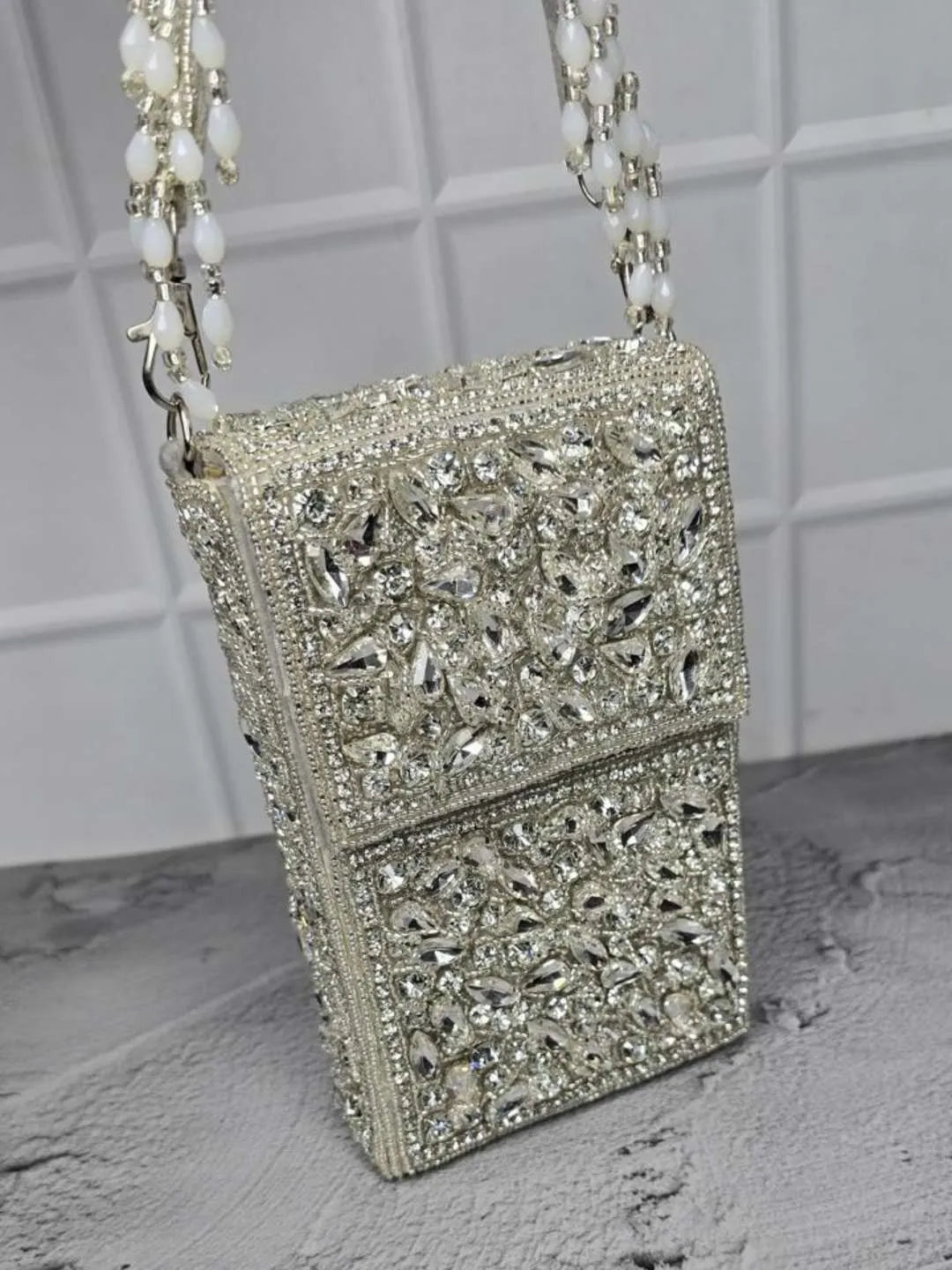 Ishhaara Multicolor Mobile Crystal Pouch Bags