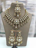 Ishhaara White Mossianite Polki Necklace
