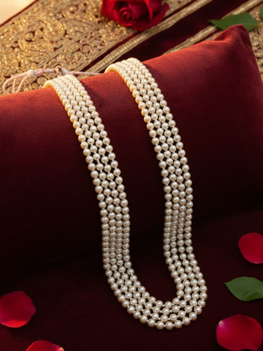 Ishhaara White Mother Of Pearl Layered Mala