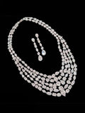 Ishhaara White Multilayered Zirconia Necklace Set