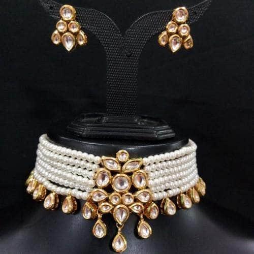 Ishhaara Onex Kundan Choker Necklace Set With Drops