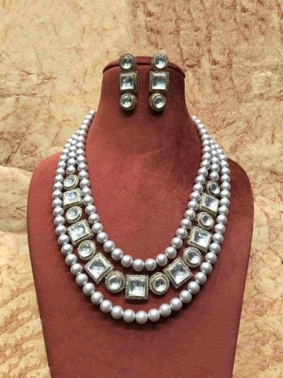 Ishhaara Gold Pearls Polki Necklace