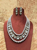 Ishhaara White Pearls Polki Necklace