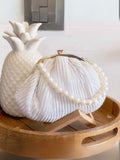 Ishhaara White Pleated Batua Bags