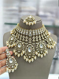 Ishhaara White Premium Heavy Kundan Necklace Set With Earrings