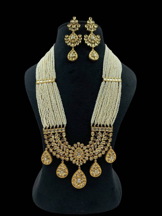 Ishhaara White Premium Long Necklace Set