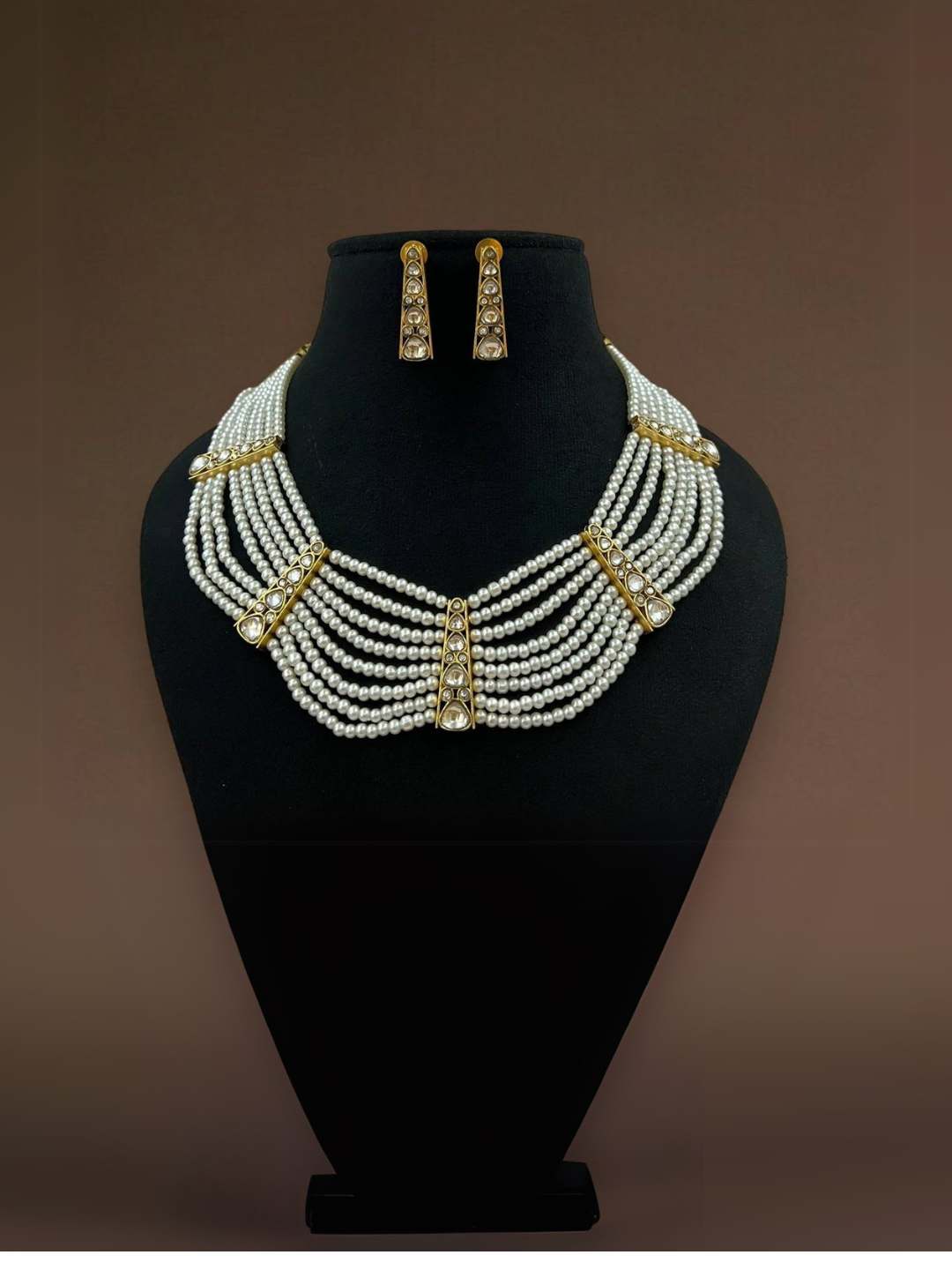 Ishhaara White Sabyasachi Inspired Pearl Necklace With Earrings