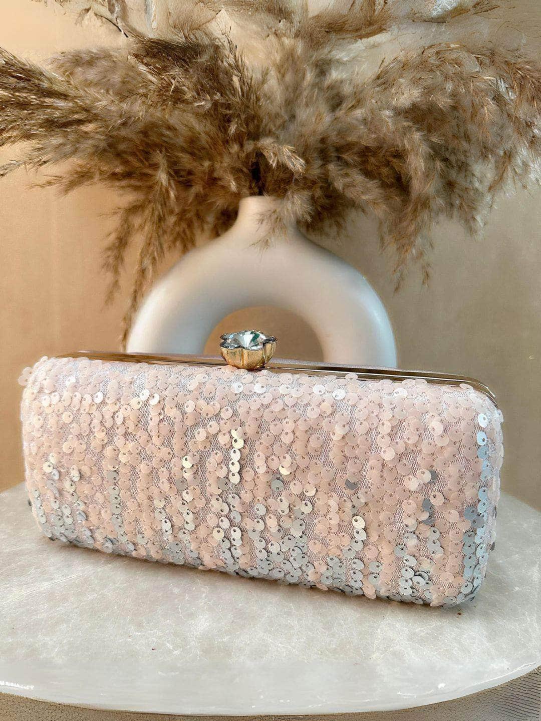 Ishhaara Soft Sequined Clutch