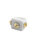 Ishhaara White Square Resin Ring