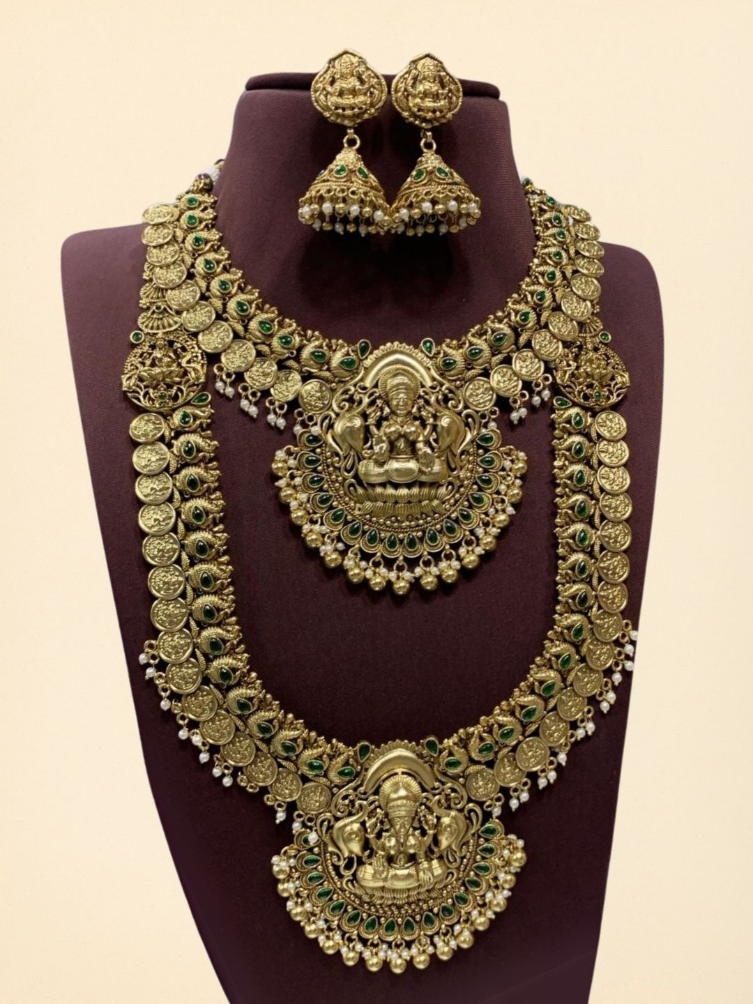 Ishhaara White Traditional Kemp Stone Studded Combo Necklace