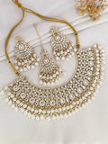 Ishhaara White Traditional Kundan Necklace Set