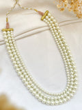 Ishhaara White Triple Stranded Freshwater Pearl Necklace