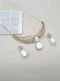 Ishhaara White Uncut Polki Studded Designer Necklace