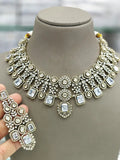 Ishhaara White Victorian Moissanite Stone Necklace