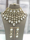 Ishhaara White Victorian Polished Moissanite Kundan Choker Necklace
