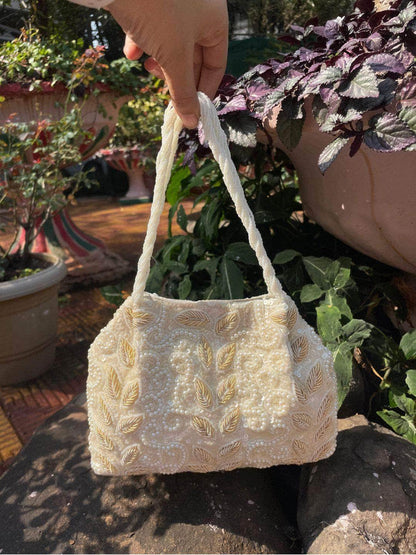 Ishhaara Vintage Floral Beaded Clutch Bag