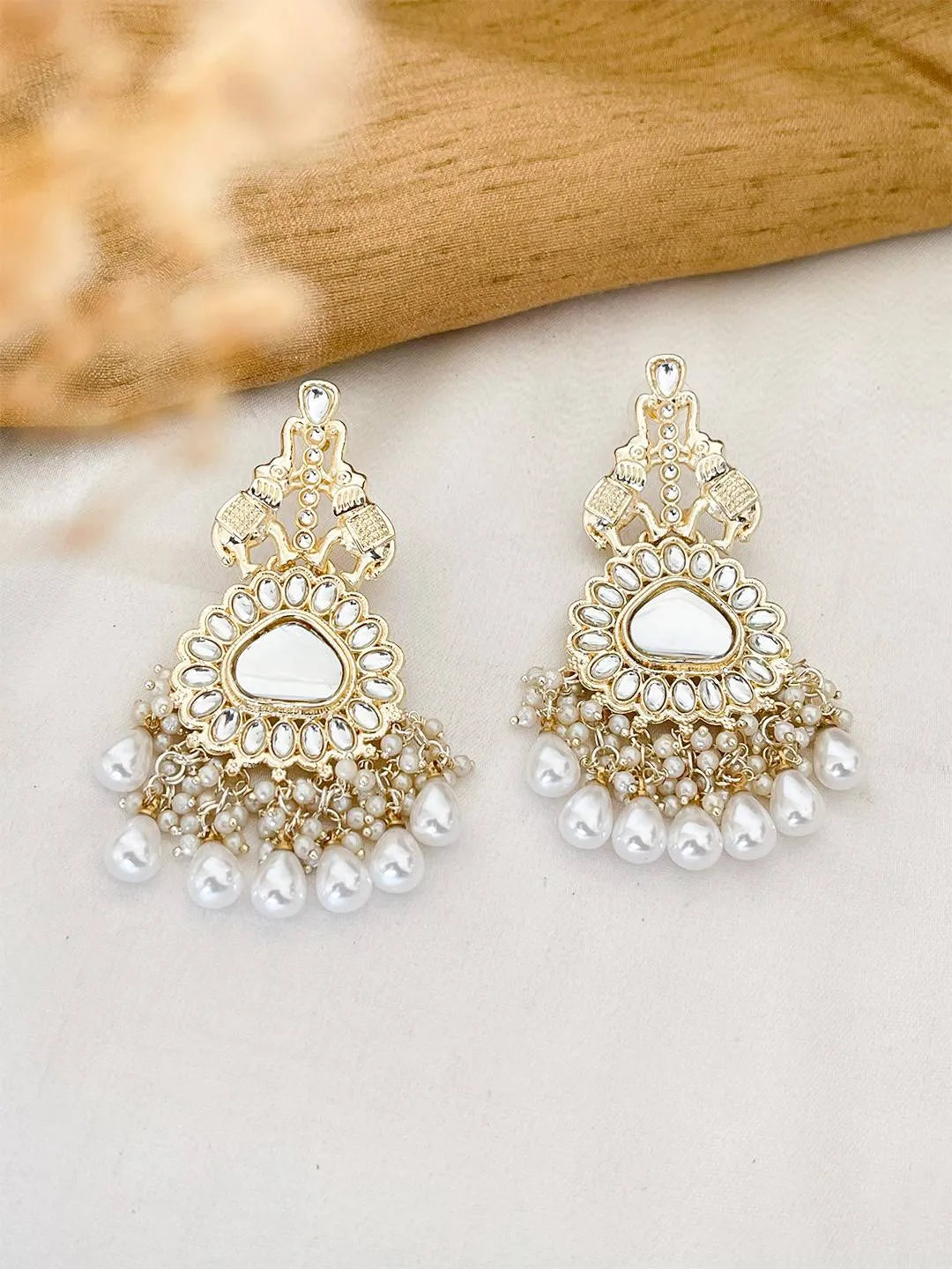 Ishhaara Wine Colored Chandbali Earrings