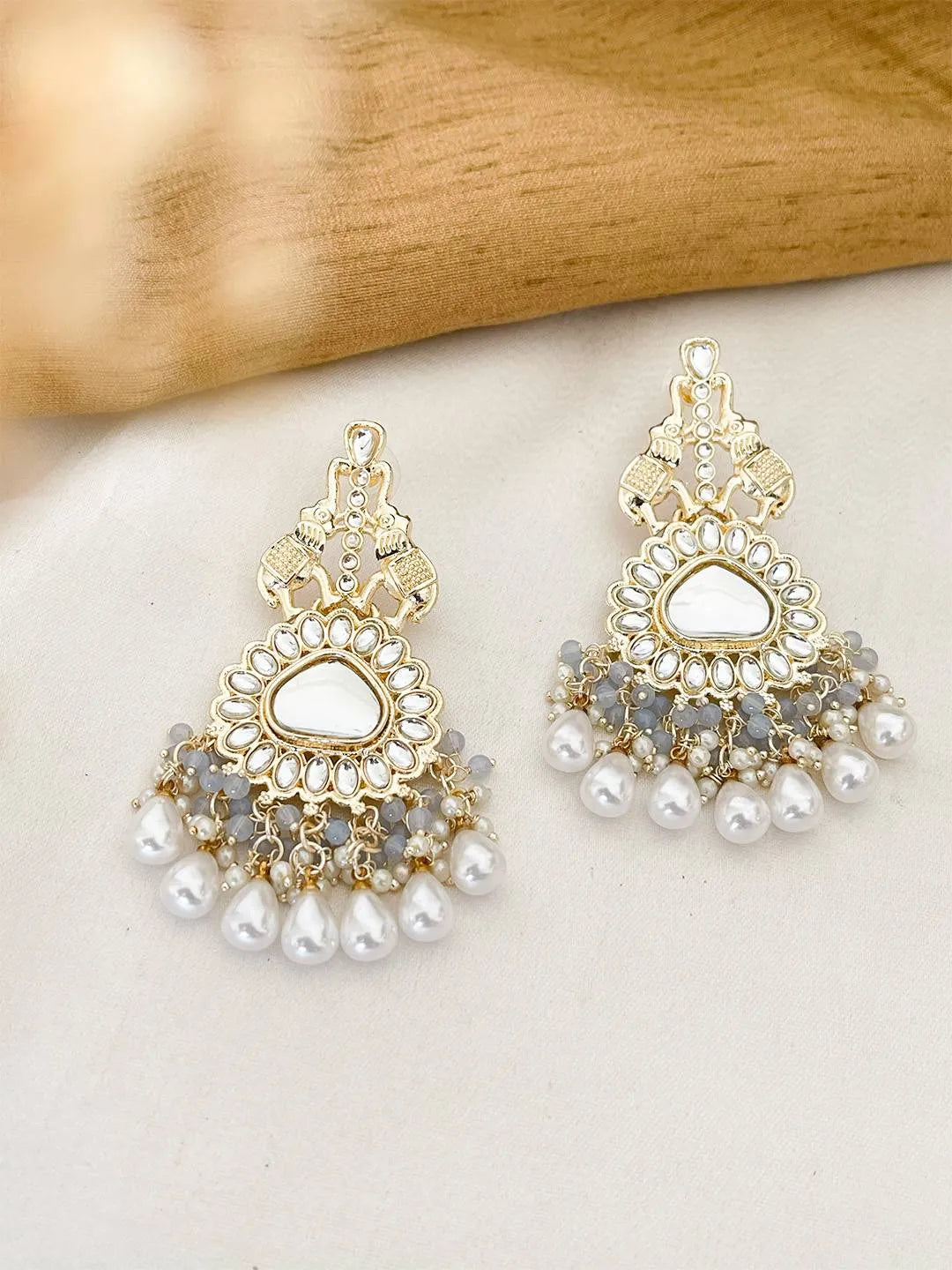 Ishhaara Wine Colored Chandbali Earrings