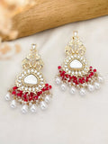 Ishhaara Wine Colored Chandbali Earrings