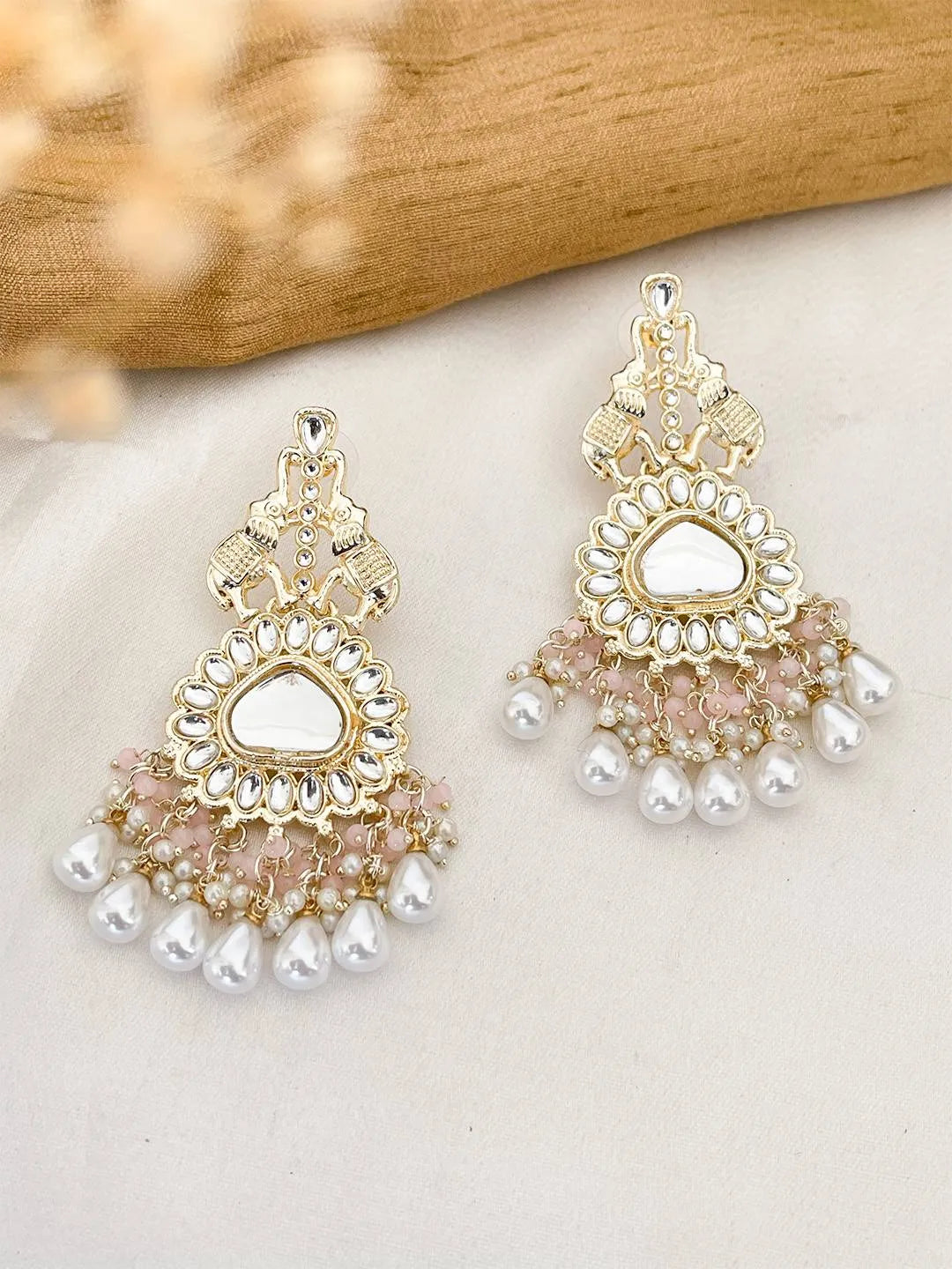 Ishhaara Wine Colored Chandbali Earrings