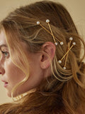 Ishhaara X Shaped Gold Metal Hair Bobby Pins