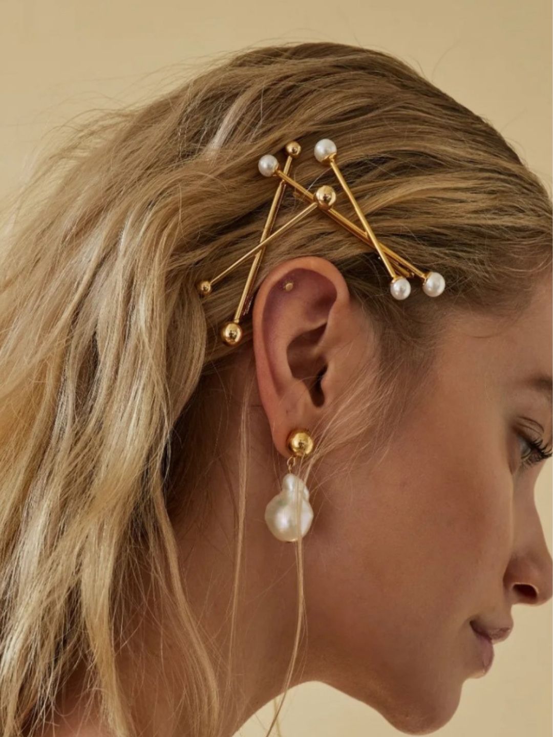 Ishhaara X Shaped Gold Metal Hair Bobby Pins