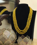 Ishhaara Yellow 3 Layered Beads Necklace