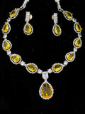 Ishhaara Yellow American Diamond Brass Gorgeous AD Necklace