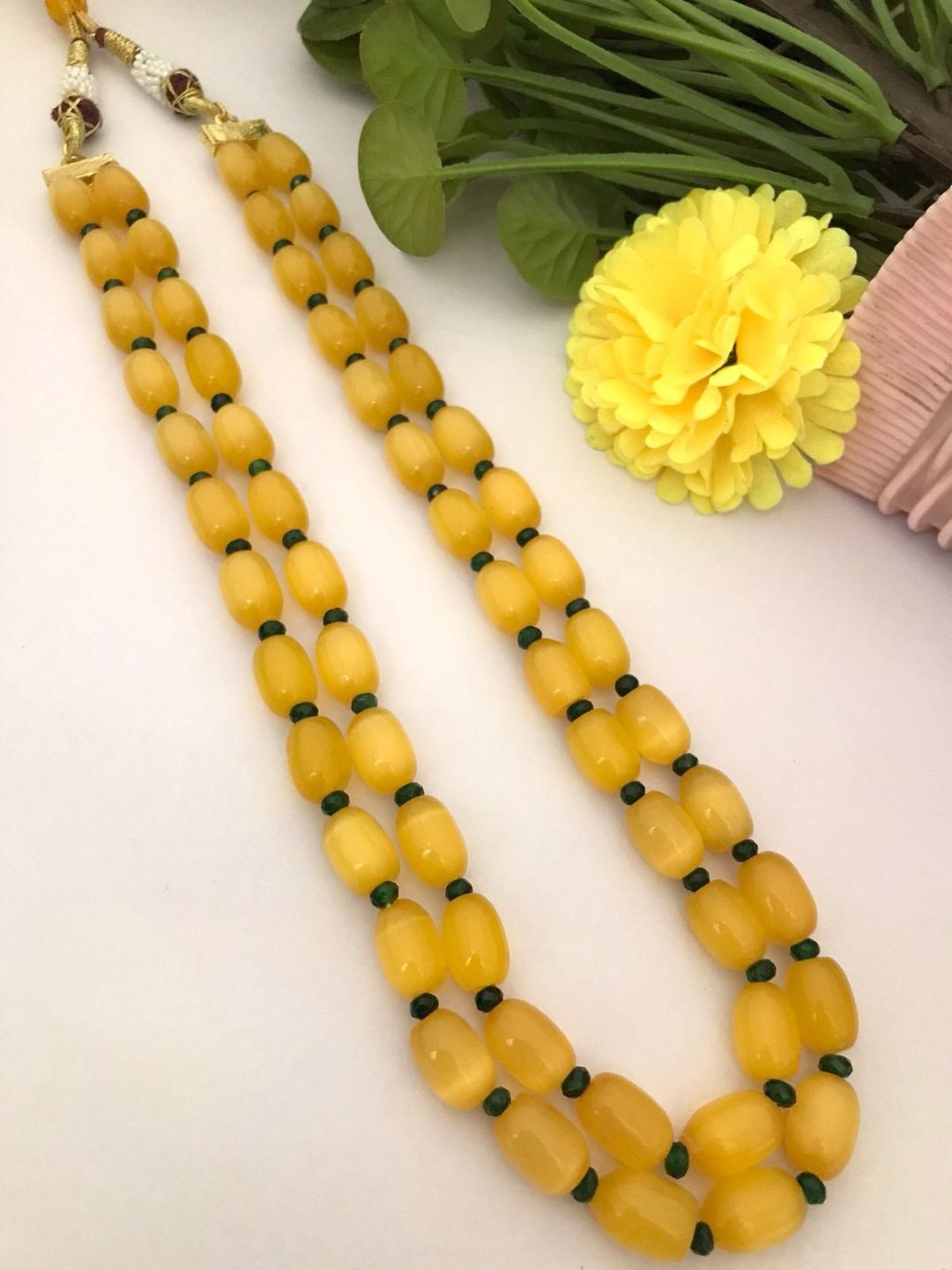 Ishhaara Yellow Gemstone Beaded Mala