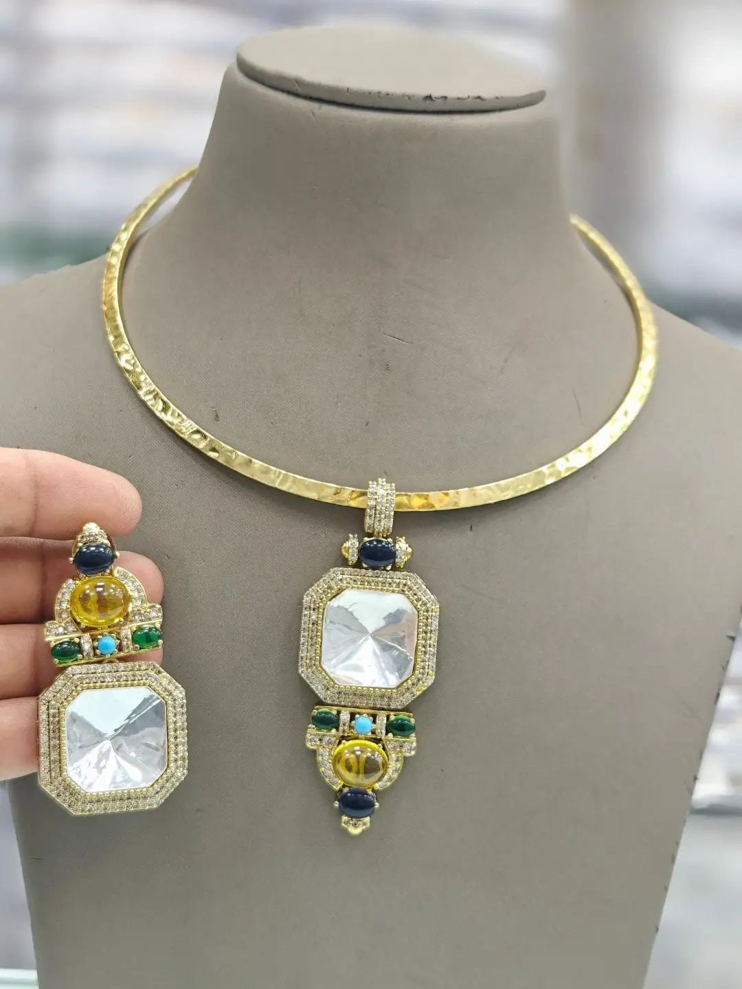 Ishhaara Yellow Handmade Fusion Necklace Set