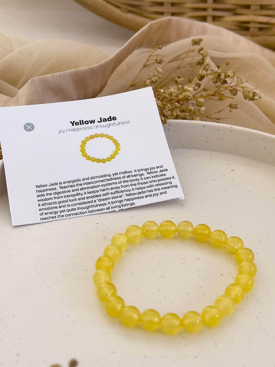 Natural Yellow Jade Gemstone Bracelet-Fearless Anxiety Stress Relief outlet Bracelet