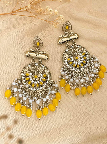 Ishhaara Kundan Long Designer Chandbali Earrings