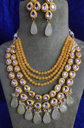 Ishhaara Yellow Layered Onex Kundan Necklace