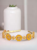 Ishhaara Yellow Meenakari Flower Hairband