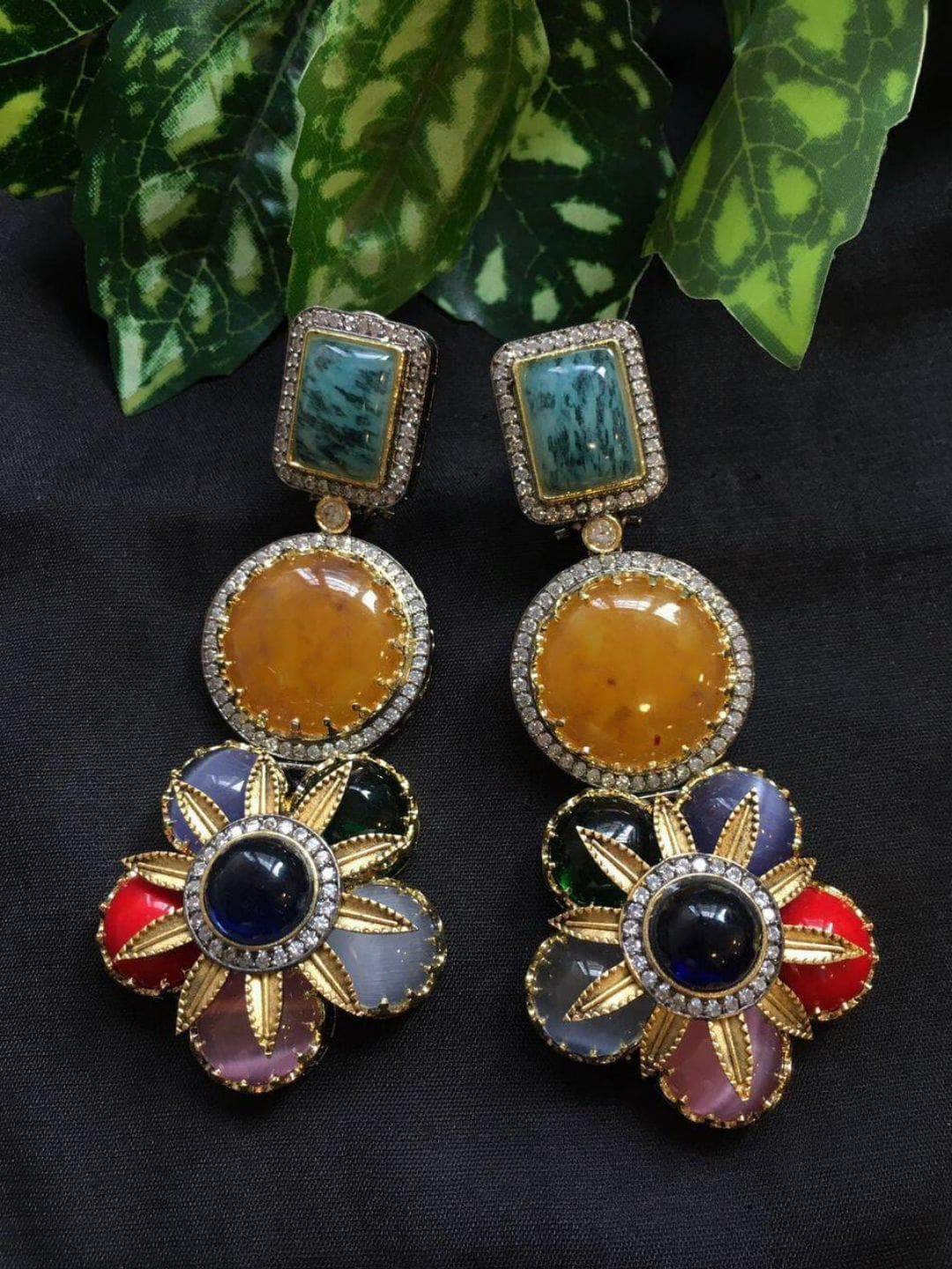 Ishhaara Green Multicolor Sabyasachi Inspired Earrings