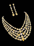 Ishhaara Yellow Multilayered Zirconia Necklace Set