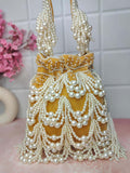 Ishhaara Yellow Pearl Heavy Designer Potli