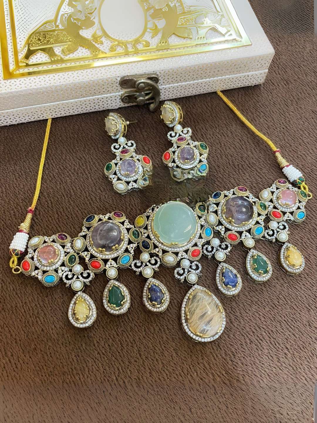 Ishhaara Yellow Sabyasachi Heritage Inspire Handcrafted Choker Set