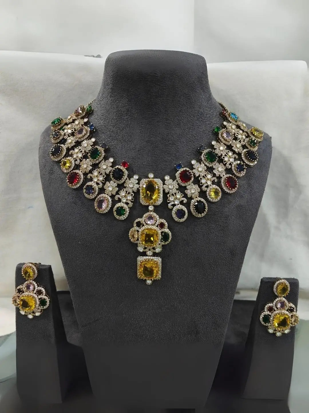 Ishhaara Yellow Sabyasachi Inspired Necklace Set
