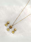 Ishhaara Yellow Sabyasachi Inspired Triangle Drop Pendant Necklace