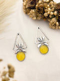 Ishhaara Yellow Silver Plated Geometric Earrings