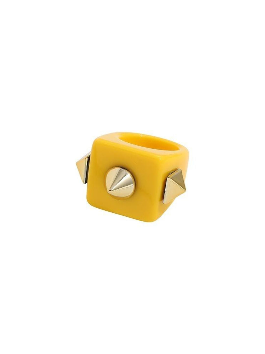 Ishhaara Yellow Square Resin Ring