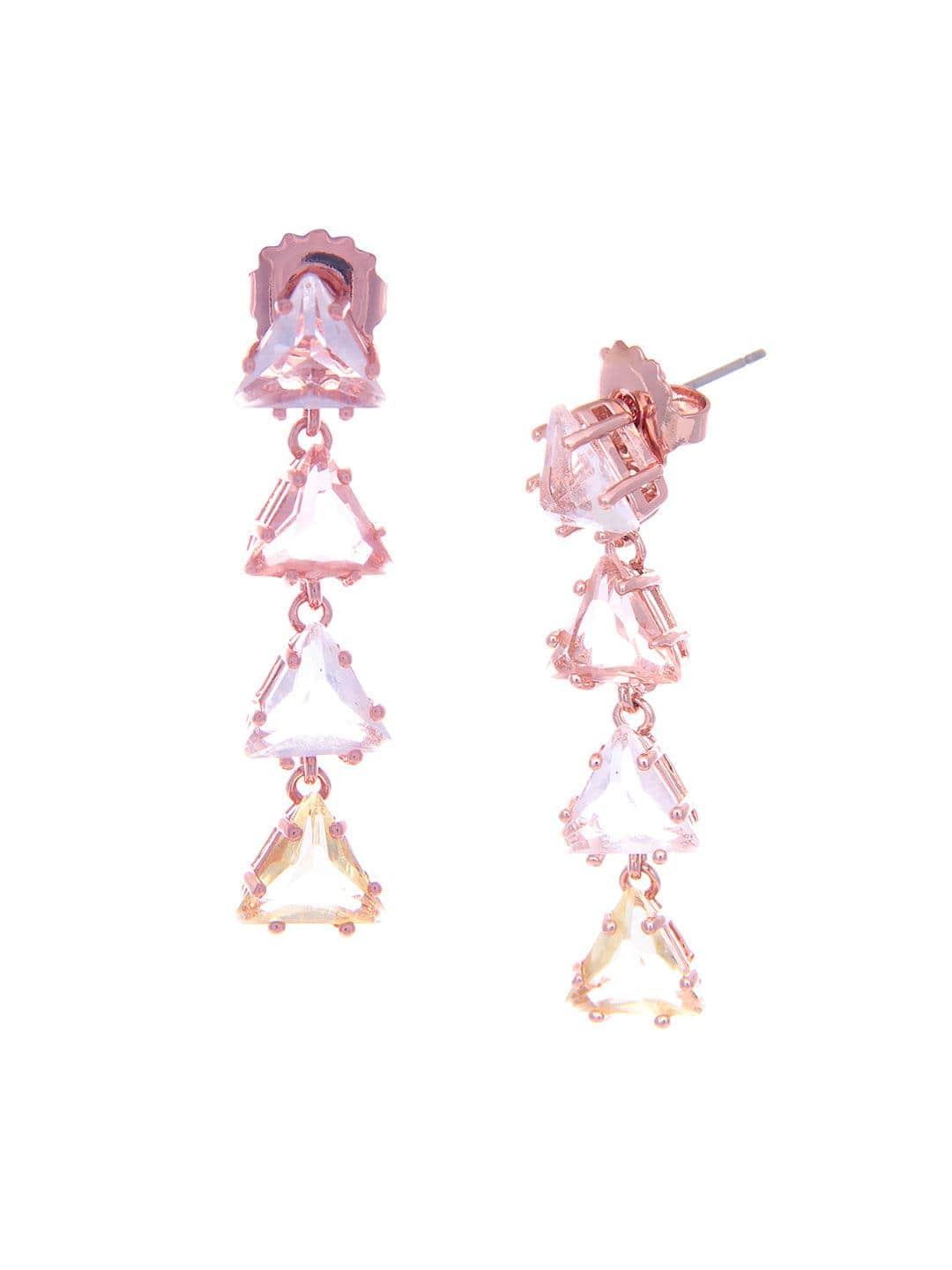 Ishhaara Triangle 4 Tiered Pastel Earrings Yellow
