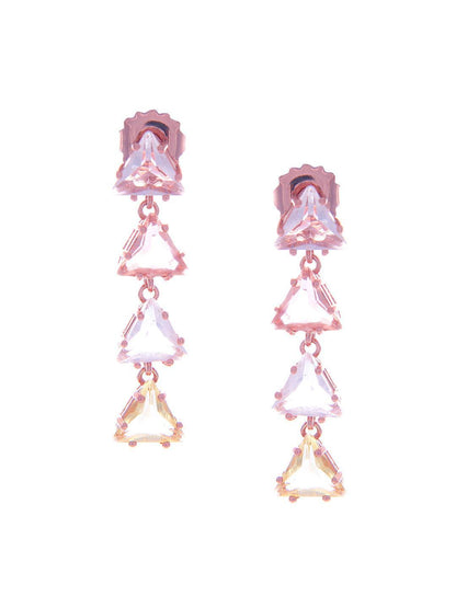 Ishhaara Triangle 4 Tiered Pastel Earrings Yellow