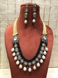 Ishhaara Yellow Twisted Color Necklace With White Stone