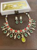 Ishhaara Yellow Victorian Polished Floral Necklace