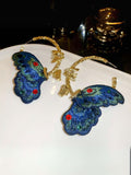 Ishhaara Zircon Butterfly Hoop Earrings