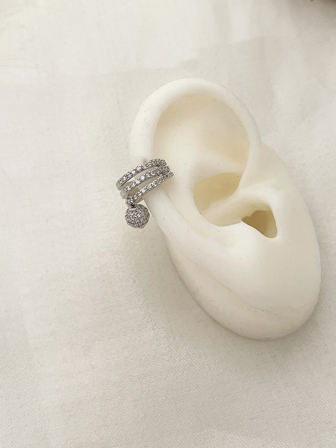 Ishhaara Zirconia Ball Non Piercing Earcuff Earrings